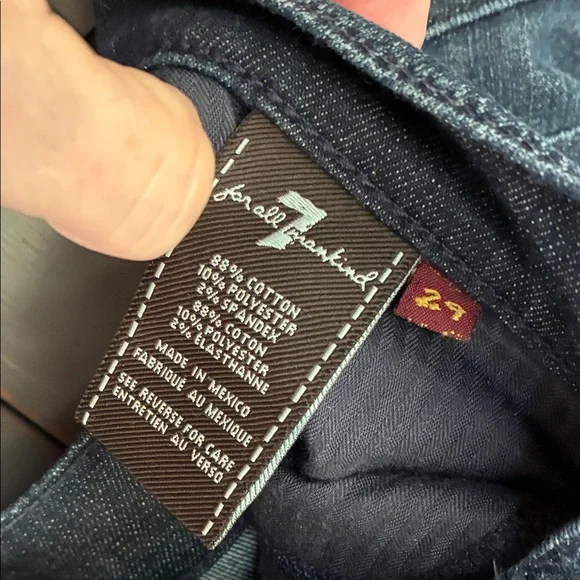 7 For All Mankind Women's Dark Blue Flare Jeans 29 Dojo - Picture 4 of 4